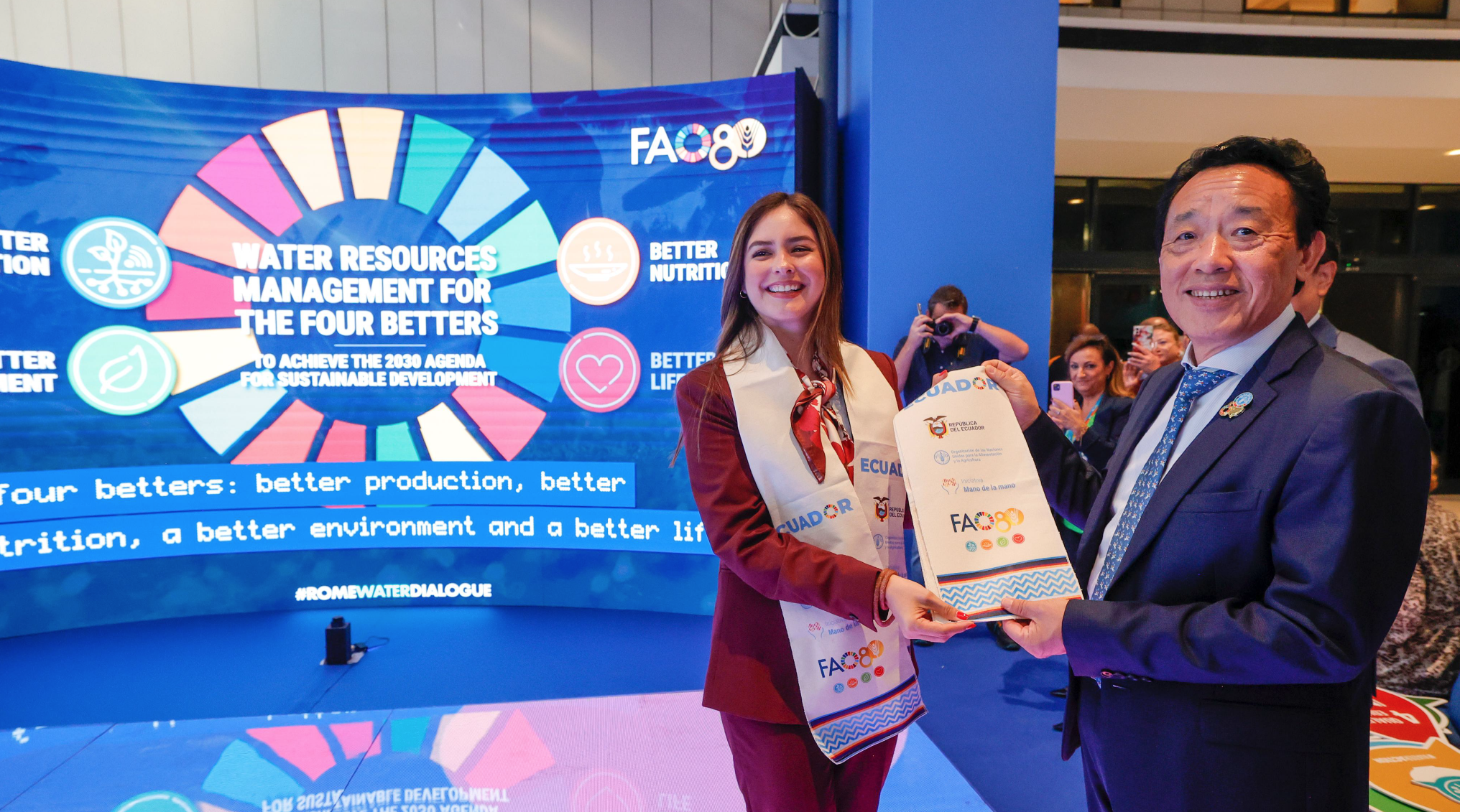 Directora del IEPS, Arianna Burgos, representa a Ecuador en el 80º aniversario de la FAO